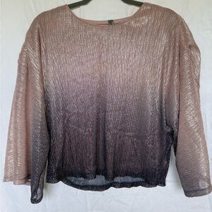 Anthropologie Pink and Black Ombre Blouse | S